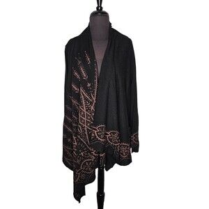 Dick & Jayne LA Cardigan Jacket Wool Asymmetric Boho Fitted Sleeves Open Front